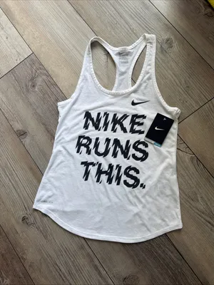 Nike Women's Size S Dri-FIT "Nike Runs This" Graphic Running Tank Top. NWT thumbnail 5