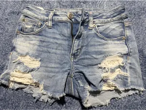 American Eagle Distressed Denim Shorts Size 0 thumbnail 1
