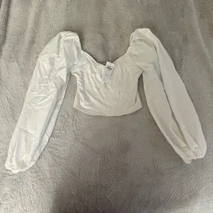 Abercrombie Long Puff Sleeve Mixed Media Top thumbnail 2
