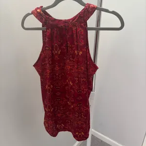 Apt. 9 Vibrant Red Paisley Halter Blouse thumbnail 6