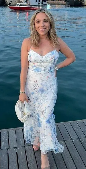 Beautiful Memories White Floral Print Trumpet Midi Dress - Size L thumbnail 6