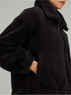 Lululemon Cinchable Fleece Cozy Zip-Up Black womens size 12 thumbnail 4