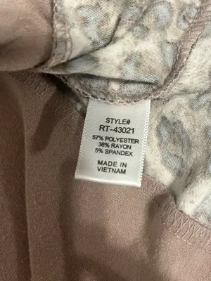 Zenana Tan Shirt w/ Cheetah Print thumbnail 3