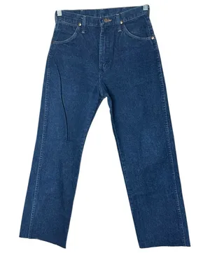 Wrangler Vintage Cowboy Cut Jeans High Rise Tall Rigid Blue Denim 13MWZG thumbnail 1