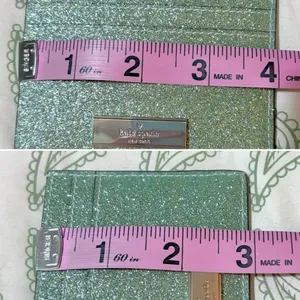 Kate Spade New York Sparkle Kenzie Glitter Card Case Seawater Mint Green OS NIB thumbnail 12