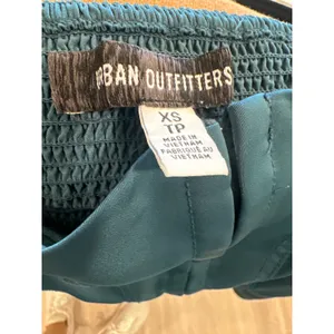 Urban Outfitters Teal Corset Puff Sleeve Crop Top Square Neck Hook Eye XS fairy thumbnail 6