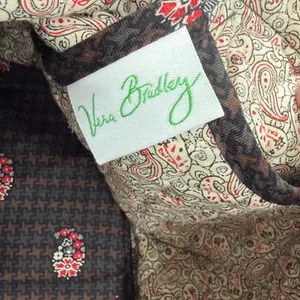 Vera Bradley Messenger Bag Brown Houndstooth Paisley‎ Quilted Laptop Crossbody thumbnail 8