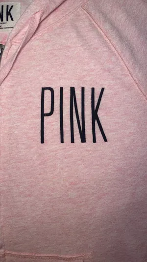 Victoria's Secret PINK Lightweight Light Pink Perfect Zip Hoodie Size Medium EUC thumbnail 5