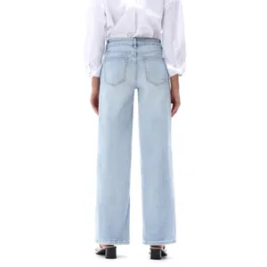 Oneso Los Angeles Mid Rise Wide Leg Jeans Light Wash Blue OSW8001 Size 24 thumbnail 2