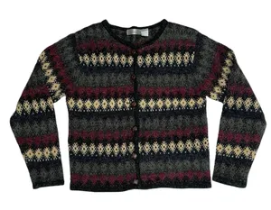 Vintage 90s Cardigan Sweater Womens Small Fair Isle‎ Multicolor Dress Barn thumbnail 1