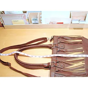 Source Unknown Brown Western Leather Tassle Fringe Front Adjustable Strap Shoulder Bag Cowgirl thumbnail 11