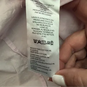 Anthro Maeve Ribbed Poplin Twofer Midi Dress Lavender M Cotton Adjustable Strap thumbnail 7