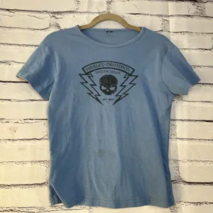Harley-Davidson Vintage 2004 Y2K Blue Short Sleeve Tee Graphic T Shirt SZ M Bike thumbnail 4