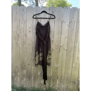 A.P.N.Y. Women's Brown Empire Waist Brown Gold Size 12 Fall‎ Mesh Satin Fairy thumbnail 9