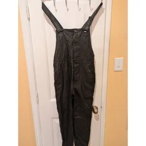 Free People Faux Leather Overalls Jumpsuit Black Size 4 thumbnail 4