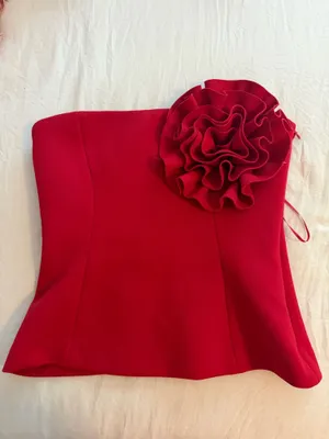 ZARA Floral Strapless Top thumbnail 2