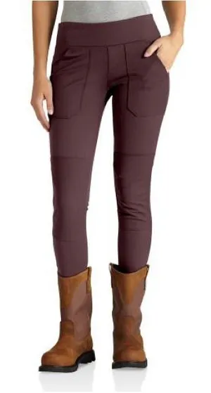 Carhartt Women's Burgundy Slim Pull-On Work Utility Legging thumbnail 1