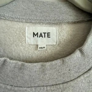 MATE the Label Womens Organic Fleece Oversized Sweatshirt Heather Grey XS/S NWT thumbnail 2