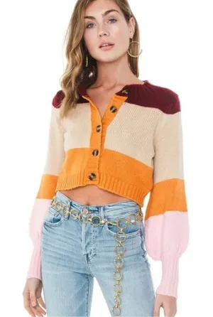 For Love & Lemons Hailey‎ Striped Cardigan size XS thumbnail 1