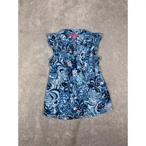 Lilly Pulitzer Joan‎ Top Resort White Blue Mermazing - XXS thumbnail 3