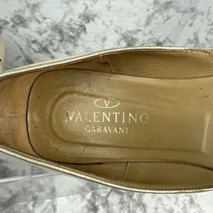 Valentino Garavani Bow Ballet Flats Size 38.5/7.5 Blush Pink Nude Nubuck Leather thumbnail 6
