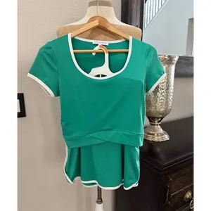 Honey & sparkle 2 Piece Skort Set M Athletic Summer Lounge Active gym thumbnail 3