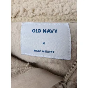 Women's Old Navy Sherpa Fleece Quarter Zip Pullover Cream Size Medium NWT thumbnail 5