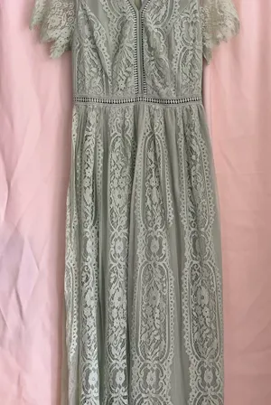 Merokeety Green Flutter Sleeve Sundress for Wedding Guest thumbnail 1
