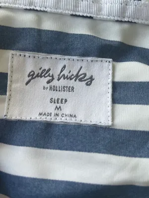 Gilly Hicks Satin Pajama Top Blue White Stripes Size Medium thumbnail 7