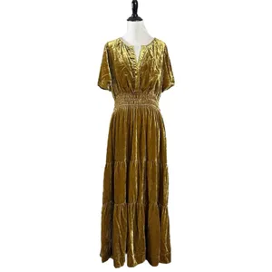 Anthropologie The Somerset Maxi Dress: Velvet Edition Bamboo Brown Size Medium thumbnail 6