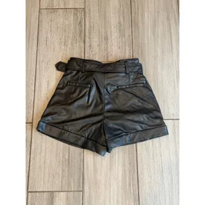 NEW Generation Love Milo Vegan Leather Belted Shorts Black Size 2 thumbnail 5