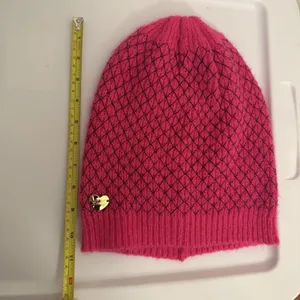 Betsey Johnson Hot Pink Knit Beanie Women's One Size Winter Hat thumbnail 5