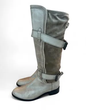 Cole Haan Air Avalon Leather Suede Knee High Boots Women’s 8.5 Gray Buckle Ridi thumbnail 2