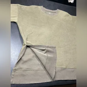 Aerie Size M Oversized Brushed Fleece Olive Green Pullover Tunic Sweatshirt thumbnail 7