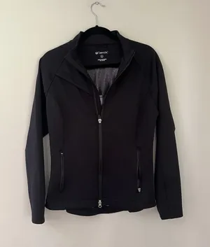 IBKUL womens longsleeve performance active running jacket fitted Megaheat Small Black thumbnail 1