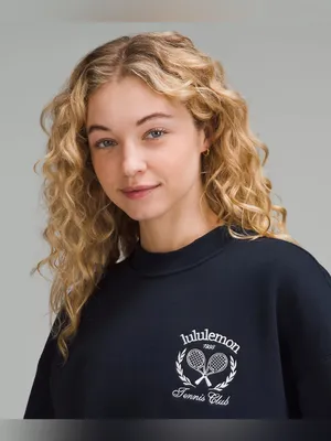 Lululemon Heavyweight Fleece Pullover Tennis Club Navy Blue Sweatshirt Oversized thumbnail 3