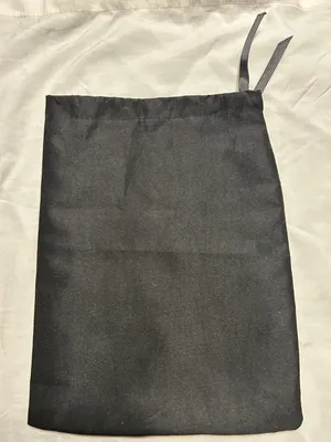 Saint Laurent Black Drawstring Pouch with White Logo thumbnail 2