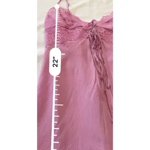 Victoria's Secret Lace Trim Camisole Nightgown Pink Silk Y2K Vintage XS thumbnail 10