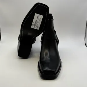 Sam Edelman Bellamie‎ Leather Ankle Bootie Womens 6 Pull On Square Toe Black thumbnail 7