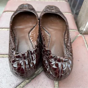Tory Burch Briwn Patent Leather‎ Flat size 8.5 thumbnail 5