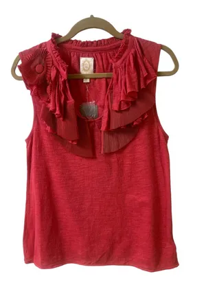Anthropologie top by Ric Rac embellished neckline sz Large NWT thumbnail 1