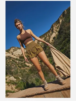 Free People Movement ~ Size S ~ Army Green The Way Home High Waisted Shorts thumbnail 6