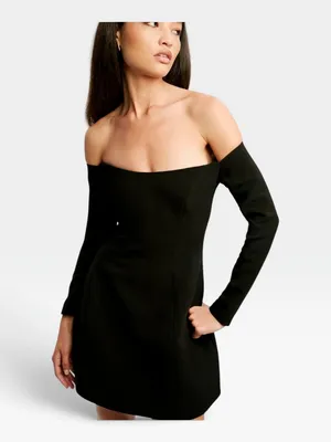 Bardot Nadene Hourglass Black Off Shoulder Mini Cocktail Dress Size 4 NWT thumbnail 6