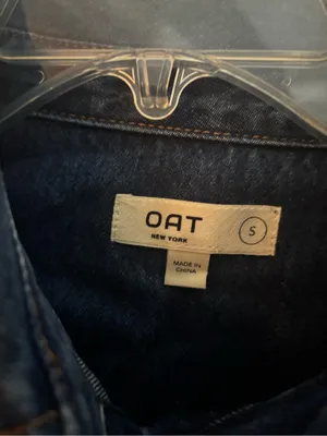 Oat New York Dark Blue Denim Puff-Sleeve Jacket, Size-Small thumbnail 2