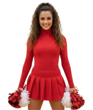Body Wrappers Adult S Red Turtleneck Leotard Cheer Snap Crotch Zip Back thumbnail 1