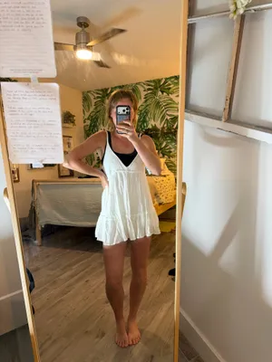 Boutique White cover-up/ sundress with shorts thumbnail 2