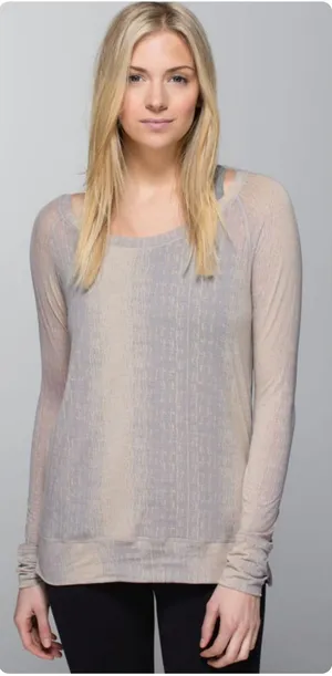 Lululemon Womens Salutation To Savasana Long Sleeve Lounge‎ Burnout Yoga Top thumbnail 1