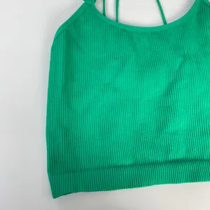 Colsie Brami Ribbed Bralette Women Size Small Green Stretchy Comfortable Strappy thumbnail 4