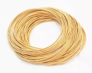 NEW‎ 2 mm Gold Plated Stainless Steel 316L Stackable Guitar String Bracelets thumbnail 1