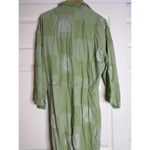 Native Youth Green Jumpsuit Hippie Distressed Patchwork Artsy Floral Celestial thumbnail 5